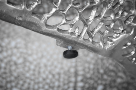 Masuta de cafea LEAF  handmade din metal argintiu, 80 cm [4]