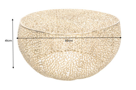 Masuta de cafea LEAF  handmade din metal auriu, 80 cm [5]