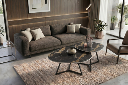 Măsuță de cafea MARVELOUS 90 cm aurora oro ceramică negru auriu nisip [7]