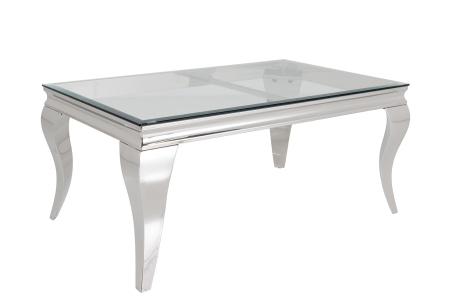 Măsuță de cafea MODERN BAROCK BARRACUDA 100 cm cromată, cu blat de sticlă, fără blat de tec [2]