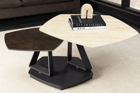 Masuta de cafea MOVEMENT din blat ceramic, 80-130 cm [1]