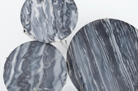 Masuta de cafea Noble cu blat din marmura si picioare din metal argintiu [4]