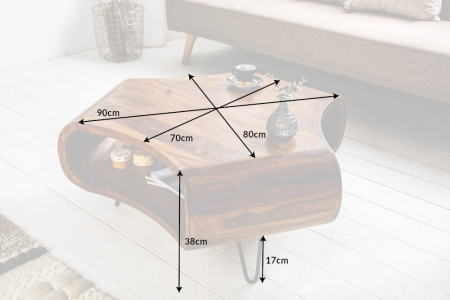 Masuta de cafea ORGANIC LIVING din lemn sheesham, 90 cm [7]