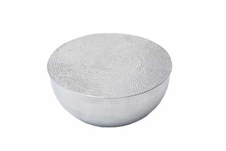 Living - Masuta de cafea  Organic Orien din metal argintiu