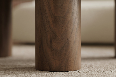 Măsuță de cafea ORGANIKO 110 cm, aspect ceramic alb-maro, cu cadru aspect lemn de nuc [4]