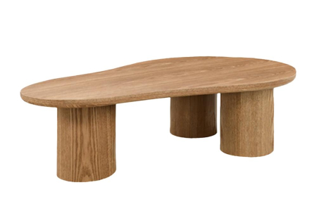 Living - Măsuță de cafea ORGANIKO 130 cm, formă organică, aspect de lemn de stejar natural