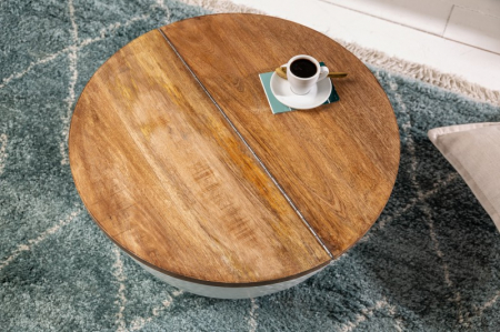 Masuta de cafea Orient Storage cu spatiu de depozitare din metal si blat din lemn de salcam [3]