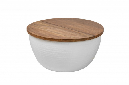 Masuta de cafea Orient Storage cu spatiu de depozitare din metal si blat din lemn de salcam [6]