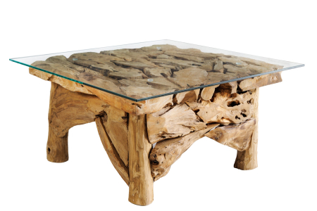 Living - Masuta de cafea RIVERSIDE din lemn de tec, 80 cm