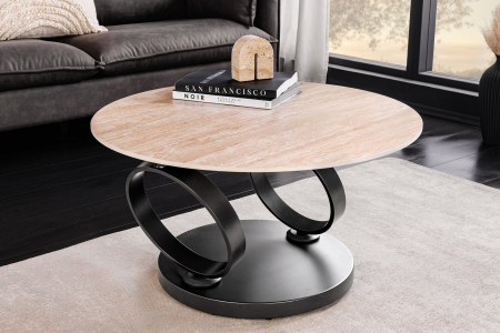 Masuta de cafea rotativa DANCING RINGS din blat ceramic, 80-135 cm [3]