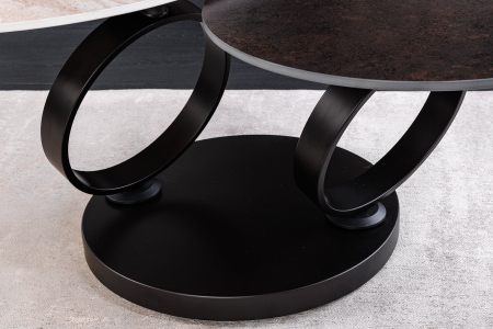 Masuta de cafea rotativa DANCING RINGS din blat ceramic, 80-135 cm [6]