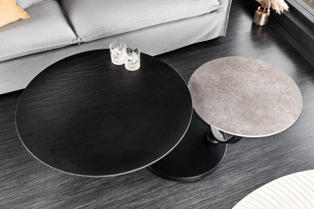 Masuta de cafea rotativa DANCING RINGS din blat ceramic, 80-135 cm [2]