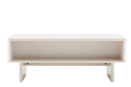Măsuță de cafea SAVOY 120 cm 3D albă cu blat din ceramică imitație de marmură albă [10]