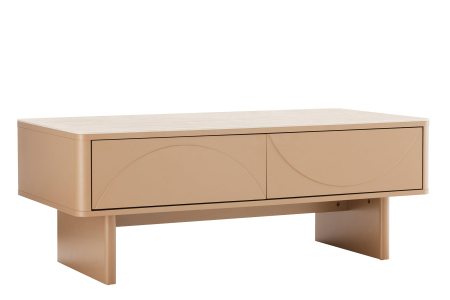 Living - Măsuță de cafea SAVOY 120 cm 3D natural cu blat din ceramică imitație de marmură travertin