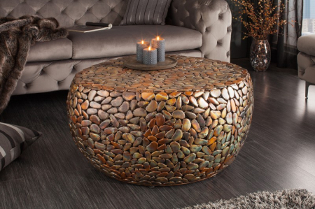 Masuta de cafea Stone din metal cu aspect de piatra  [1]