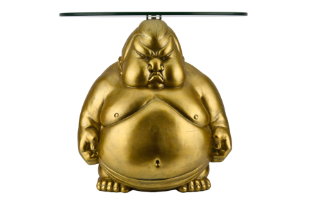 Living - Măsuță de cafea SUMO 55 cm rotundă din sticlă aurie