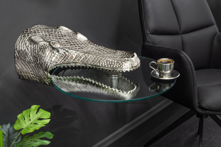 Masuta de cafea suspendata WILDLIFE CROCODILE cu blat din sticla, 60 cm [1]