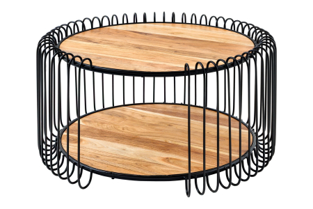 Living - Masuta de cafea TRUE ELEMENTS din lemn de salcam natural, 70 cm