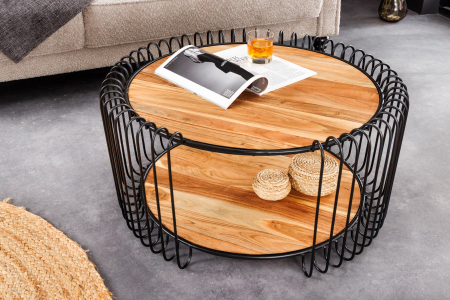 Masuta de cafea TRUE ELEMENTS din lemn de salcam natural, 70 cm [3]