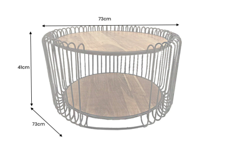 Masuta de cafea TRUE ELEMENTS din lemn de salcam natural, 70 cm [10]