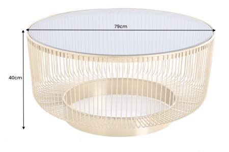 Masuta de cafea VARIATION aurie cu geam negru, 80 cm [6]