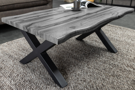 Masuta de cafea WILD din lemn de stejar salbatic gri, 90 cm [3]