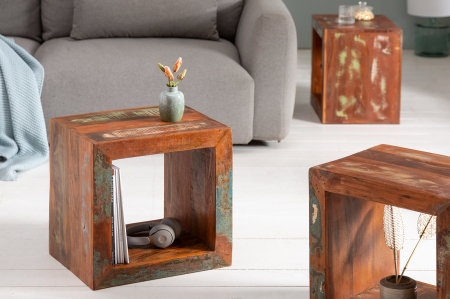 Masuta JAKARTA din lemn reciclat, 45 cm [3]