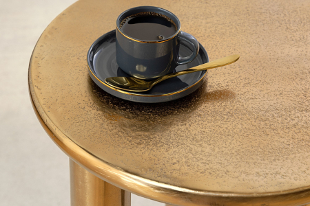 Măsuță laterală ABSTRACT 55cm aurie cu detaliu negru tip sfera  [4]