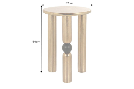 Măsuță laterală ABSTRACT 55cm aurie cu detaliu negru tip sfera  [7]