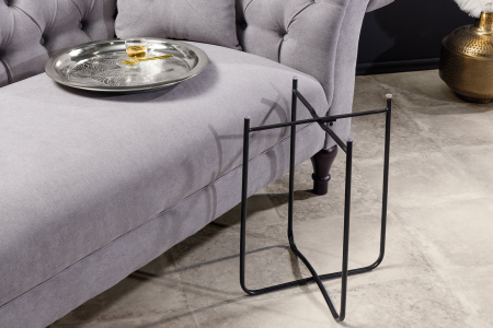 Masuta laterala CASABLANCA 50cm, tava detasabila,design cu lovitura de ciocan argintiu antic [5]