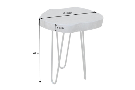Măsuță laterală Goa, 43cm, gri din lemn de salcâm  [6]