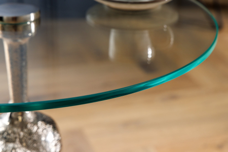 Măsuță laterală KONG 50cm argintie cu blat de sticlă de 45cm [3]