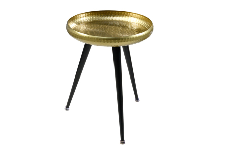 Masute de cafea - Masuta laterala ORIENT 55cm,design lovitura de ciocan,alama aurie 