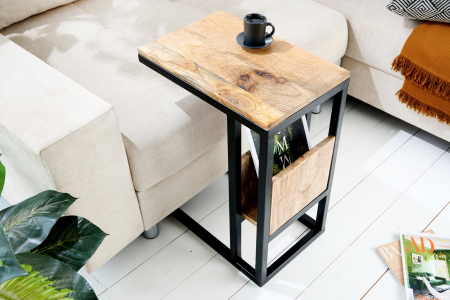 Măsuță laterală pentru laptop CONCIERGE 60cm lemn de mango [2]