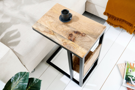 Măsuță laterală pentru laptop CONCIERGE 60cm lemn de mango [3]