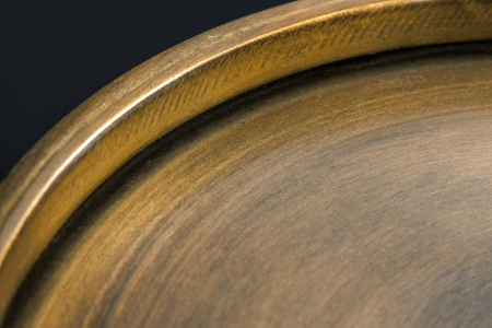 Masuta laterala TRAYFUL 60cm,baza de marmura si blat culoare alama antica din fier [6]