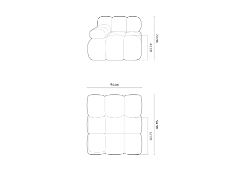 Modul Bellis cu tapițerie din catifea [4]