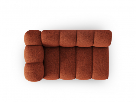 Modul Lupine cu 2 locuri, colt pe partea stanga si tapiterie din tesatura structurala, teracota [3]