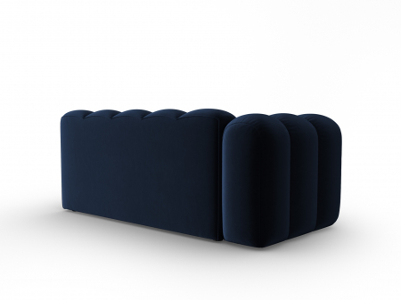 Modul Lupine cu 3 locuri, colt pe partea stanga si tapiterie din catifea, albastru royal [2]