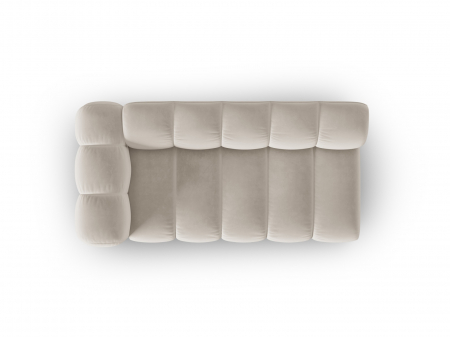 Modul Lupine cu 3 locuri, colt pe partea stanga si tapiterie din catifea, bej [3]