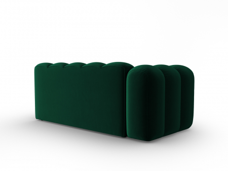 Modul Lupine cu 3 locuri, colt pe partea stanga si tapiterie din catifea, verde inchis [2]
