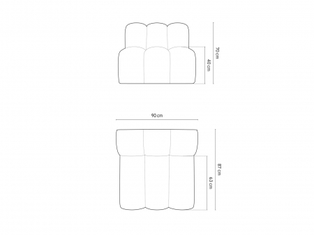 Modul pentru canapea Lupine cu tapiterie din catifea, galben [5]