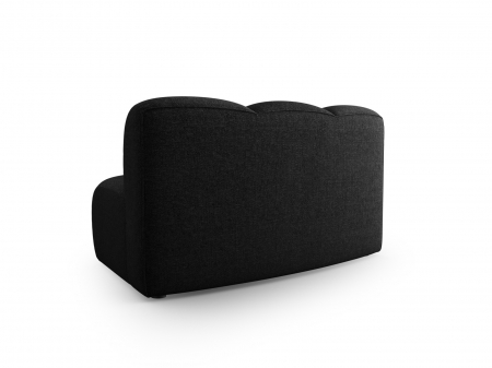 Modul semirotund pentru canapea Lupine cu tapiterie din tesatura structurala, negru [2]