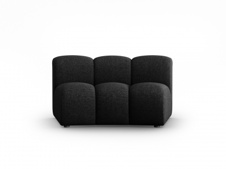 Modul semirotund pentru canapea Lupine cu tapiterie din tesatura structurala, negru [1]