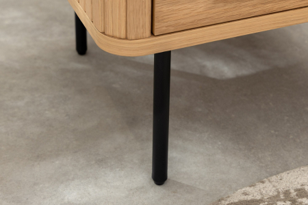 Noptieră ATELIER 55cm ,aspect lemn de stejar natural cu picioare negre [7]