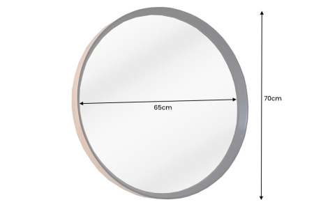 Oglindă de perete AMSTERDAM 70 cm rotundă stejar negru [8]