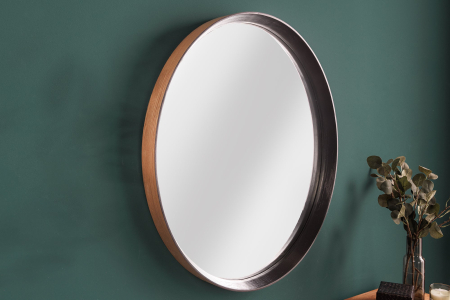 Oglindă de perete AMSTERDAM 70 cm rotundă stejar negru [4]