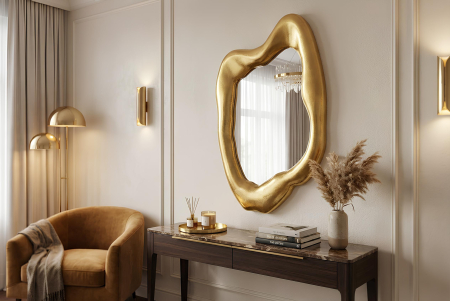 Oglindă de perete AURA 90 cm auriu [2]