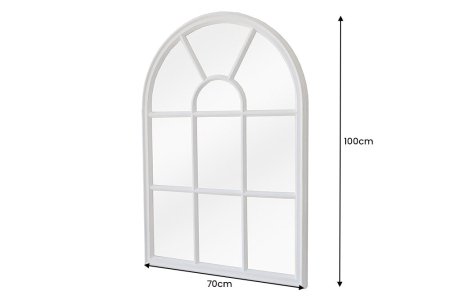 Oglindă de perete CASTILLO 100 cm din lemn de paulownia alb [8]