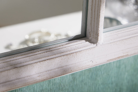 Oglindă de perete CASTILLO 100 cm din lemn de paulownia alb [7]